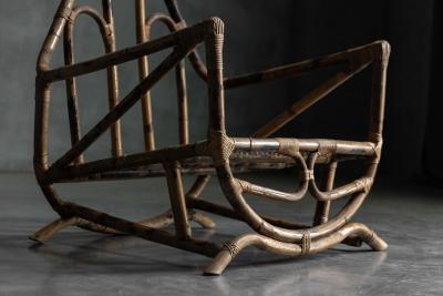 Sculptural Bamboo Lounge Chairs Italy 1960s