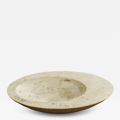 Sculptural Bowl or Centerpiece in Travertine
