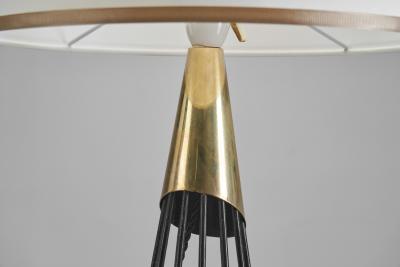 Sculptural Brass and Lacquered Metal Table Lamp Denmark 1960s