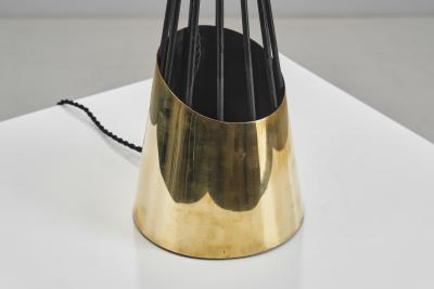 Sculptural Brass and Lacquered Metal Table Lamp Denmark 1960s
