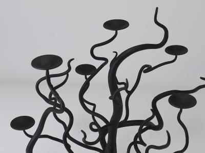 Sculptural Brutalist Tree of Life Hand Forged Candelabra Candle Holder 1970s