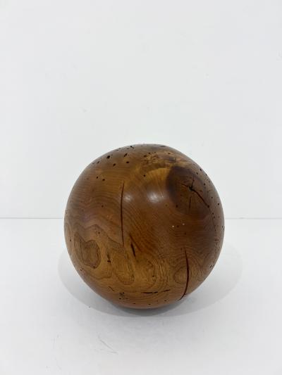 Sculptural Burlwood Decorative Sphere