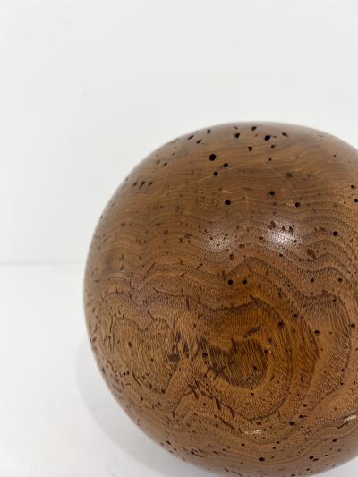 Sculptural Burlwood Decorative Sphere