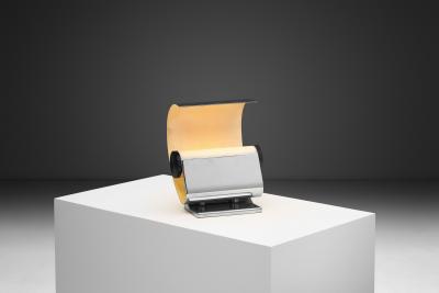 Sculptural Chromed Metal Table Lamp Italy 1960s