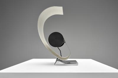 Sculptural Chromed Metal Table Lamp Italy 1960s