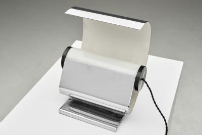 Sculptural Chromed Metal Table Lamp Italy 1960s