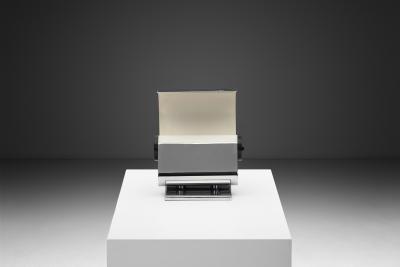 Sculptural Chromed Metal Table Lamp Italy 1960s