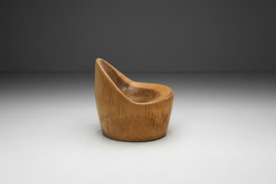Sculptural Coconut Wood Chair Europe Second half of the 20th Century