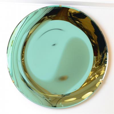 Sculptural Concave Mirror in Green