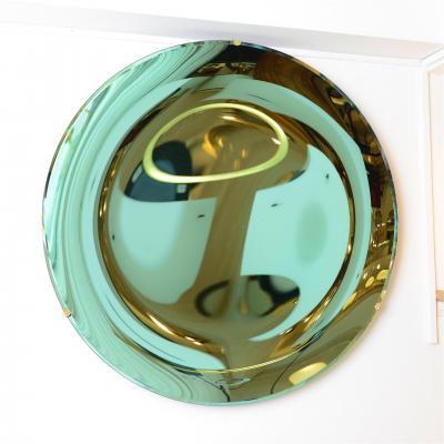 Sculptural Concave Mirror in Green