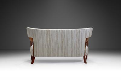 Sculptural Danish Cabinetmaker Sofa with Exotic Wood Frame Denmark 1940s