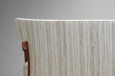 Sculptural Danish Cabinetmaker Sofa with Exotic Wood Frame Denmark 1940s