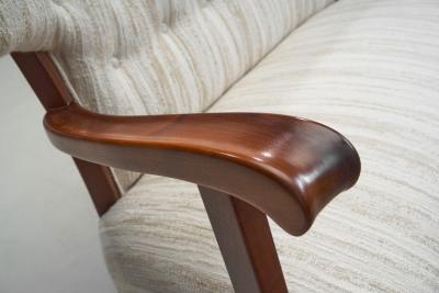 Sculptural Danish Cabinetmaker Sofa with Exotic Wood Frame Denmark 1940s