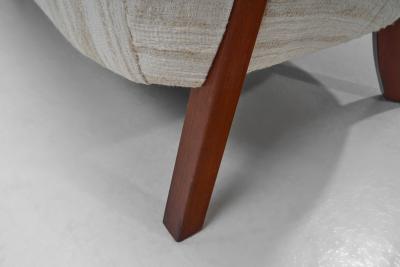 Sculptural Danish Cabinetmaker Sofa with Exotic Wood Frame Denmark 1940s