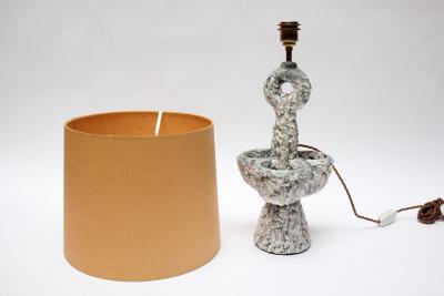 Sculptural French Fat Lava Ceramic Table Lamp by Louis Giraud Vallauris France