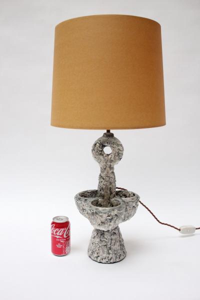 Sculptural French Fat Lava Ceramic Table Lamp by Louis Giraud Vallauris France