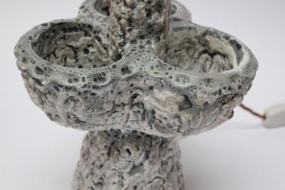 Sculptural French Fat Lava Ceramic Table Lamp by Louis Giraud Vallauris France