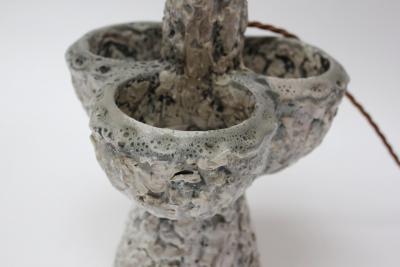 Sculptural French Fat Lava Ceramic Table Lamp by Louis Giraud Vallauris France