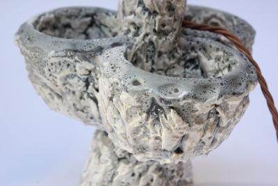 Sculptural French Fat Lava Ceramic Table Lamp by Louis Giraud Vallauris France
