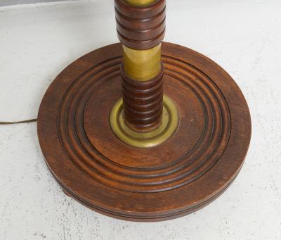 Sculptural French Mid Century Floor Lamp with Brass Rings