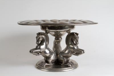 Sculptural French Pewter Centerpiece