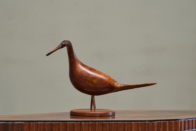 Sculptural Hand Carved Bird in Wood Mid 20th Century