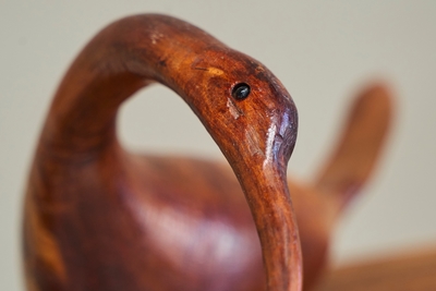 Sculptural Hand Carved Bird in Wood Mid 20th Century