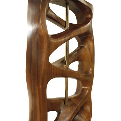 Sculptural Hand Carved Wood Table Lamp 1950s