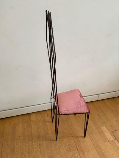 Sculptural Hight Back Chair and Side Table