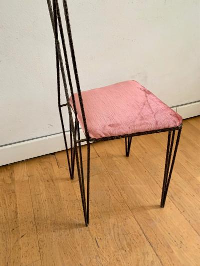 Sculptural Hight Back Chair and Side Table