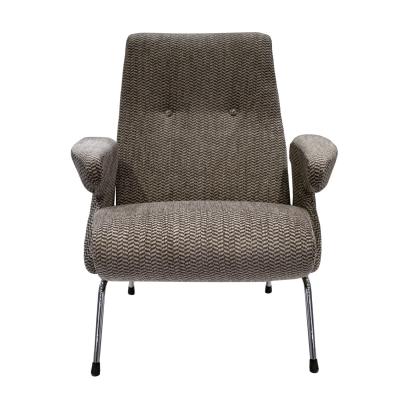 Sculptural Italian Lounge Chair with Chrome Base 1960s