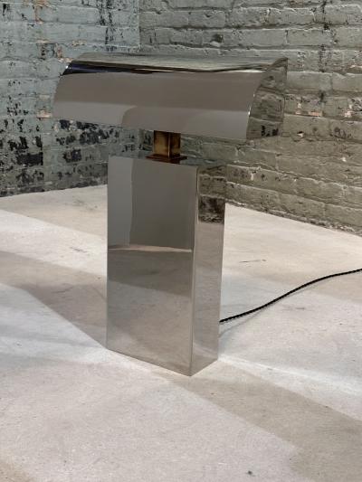 Sculptural Karl Springer Polished Chrome Desk Lamp 1980