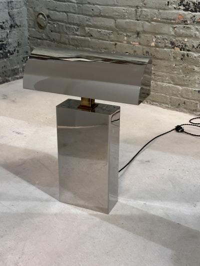 Sculptural Karl Springer Polished Chrome Desk Lamp 1980