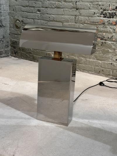 Sculptural Karl Springer Polished Chrome Desk Lamp 1980