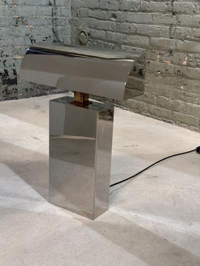 Sculptural Karl Springer Polished Chrome Desk Lamp 1980