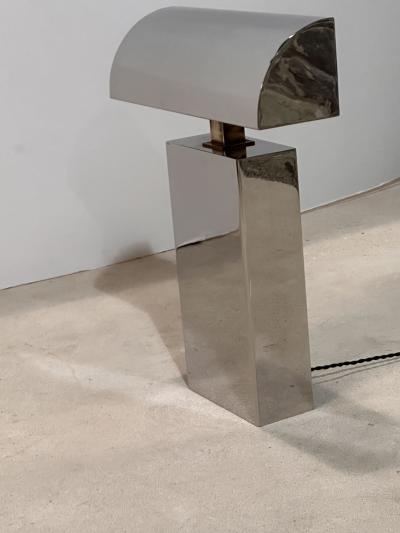 Sculptural Karl Springer Polished Chrome Desk Lamp 1980