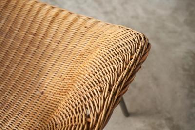 Sculptural Lounge Chair in Rattan and Metal The Netherlands 1960s