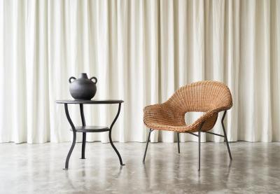Sculptural Lounge Chair in Rattan and Metal The Netherlands 1960s