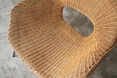 Sculptural Lounge Chair in Rattan and Metal The Netherlands 1960s