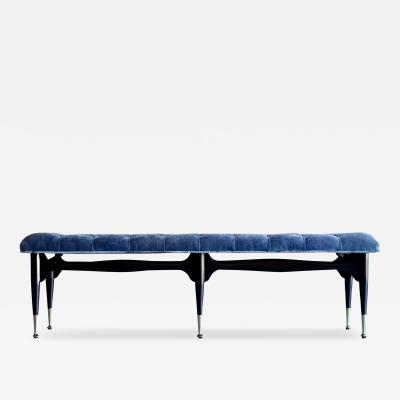 Sculptural MCM EBonized Mahogany Bench C 1950s