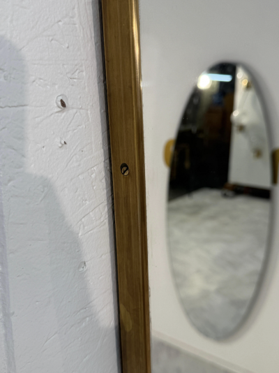 Sculptural Mid Century Modern Brass Mirror