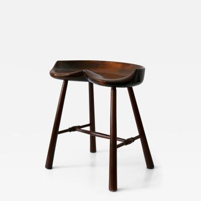 Sculptural Mid Century Modern Solid Wood Stool Germany 1950s