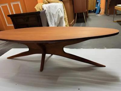 Sculptural Mid century modern solid walnut coffee table 59 long
