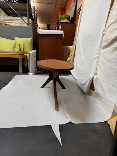 Sculptural Mid century modern solid walnut coffee table 59 long