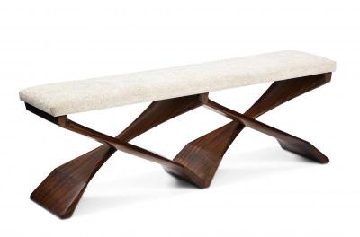 Sculptural Modernist Bench by Newman Krasnogorov