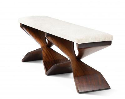 Sculptural Modernist Bench by Newman Krasnogorov