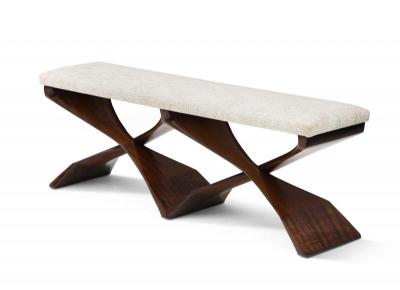 Sculptural Modernist Bench by Newman Krasnogorov