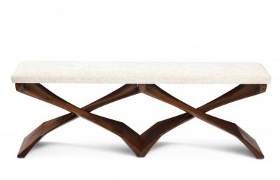 Sculptural Modernist Bench by Newman Krasnogorov