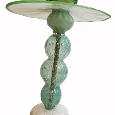 Sculptural Modernist Style Green Pink and Amber Multicolored Glass Floor Lamp