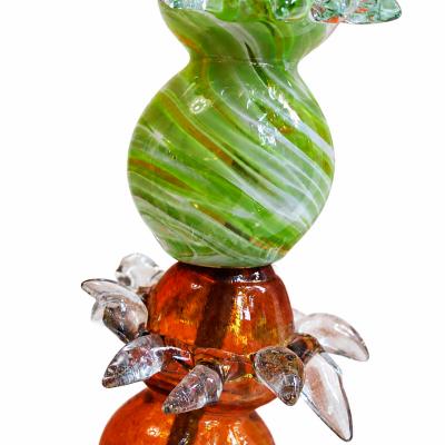 Sculptural Modernist Style Green Purple and Amber Multicolored Glass Floor Lamp
